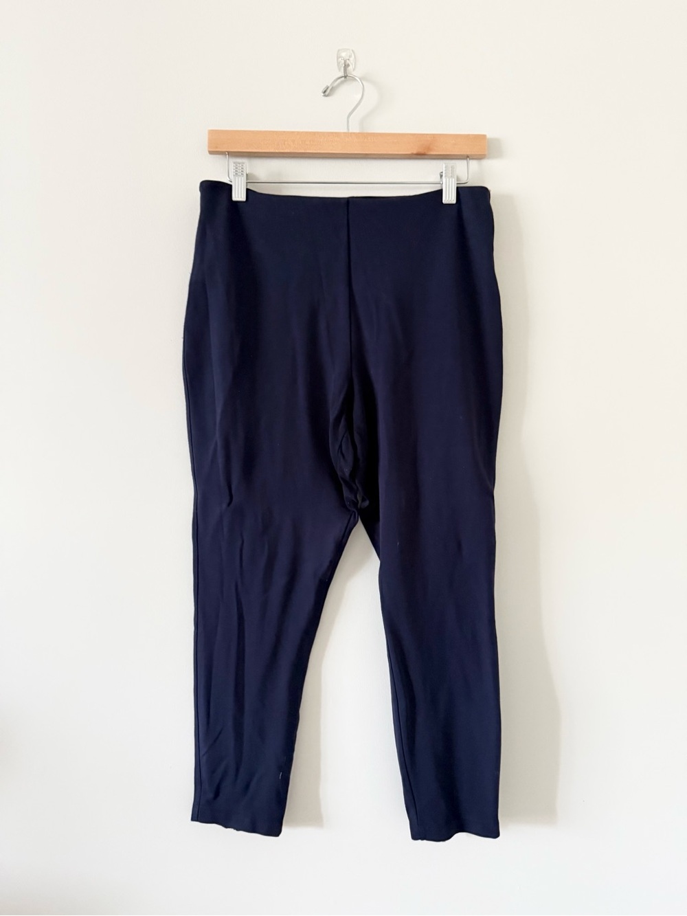 Lysse High Waist Stretch Knit Ponte Navy Leggings Size L